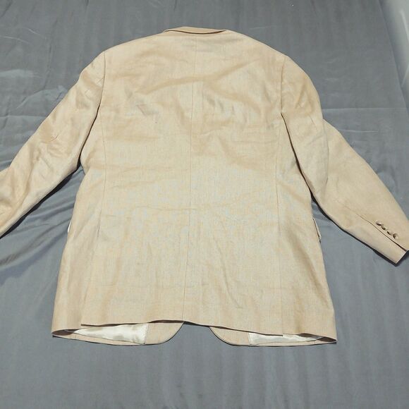 Brooks Brothers 346 Linen Blazer Mens 41R Beige Sport Coat Preppy Classic Suit - Picture 11 of 14